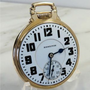 Rare 89yr.Old Hamilton 992E(ELINVAR) Antique GF RR Approved 21Jewel Pocket Watch